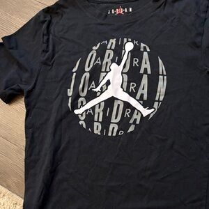 Jordan Black Tee with White and Gray Logo
